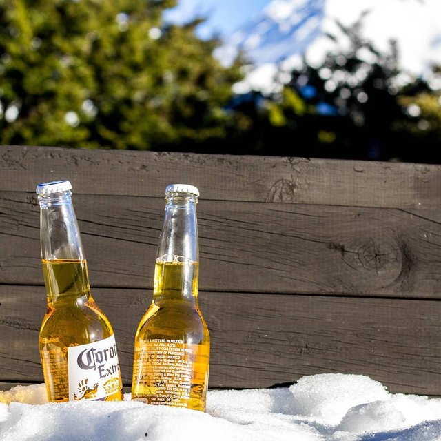 Not a bad place for a few ice cold beers #corona #snow #canterbury #Christchurch #holiday.jpg