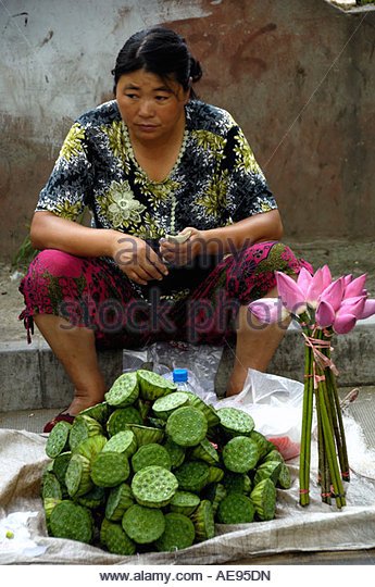 a-chinese-woman-sells-lotus-seeds-and-flowers-on-a-street-in-beijing-ae95dn.jpg