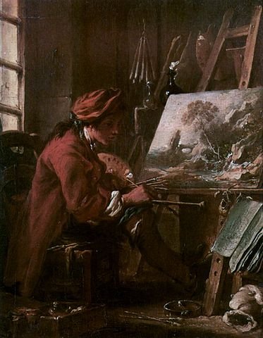 François Boucher (1703-1770), Self-portrait in the studio, 1720.jpg