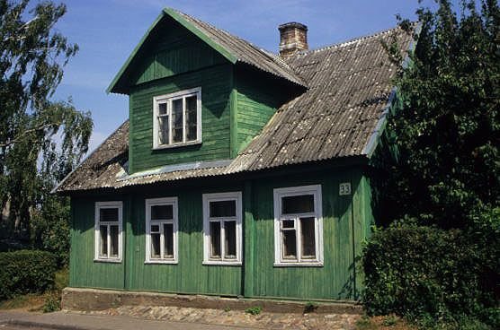 Trakai Town - A colourful Kairim house on the main street.jpg