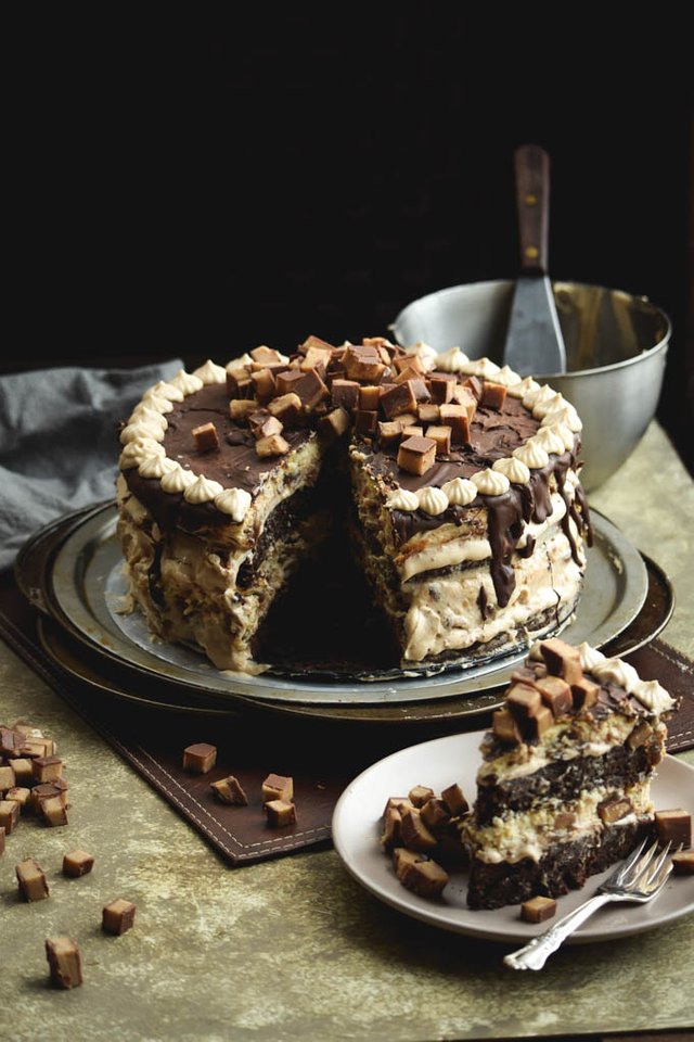Peanut Butter Mousse Reese's Cup Cheesecake Cake (10).jpg
