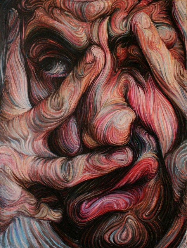 Self portrait I ,160cmx120cm ,oil pastel on canvas.jpg