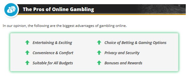 Gambling positives and negatives differences