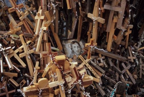 13 Lithuania - Siauliai - Hill of Crosses - Image of Christ amongst the crosses 13.jpg