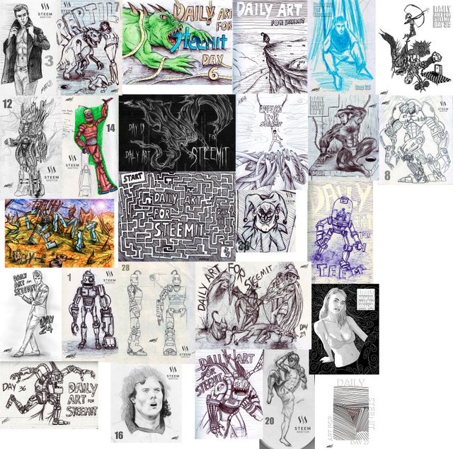 Summary of sketches. Robots, art and weird thoughts_Post 12_All.jpg