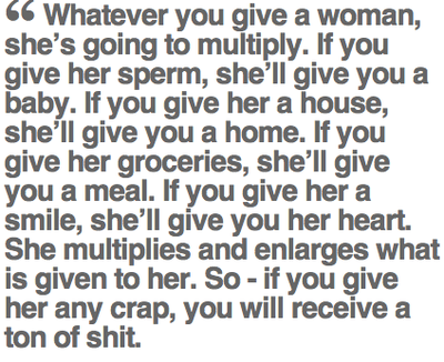 Give a Woman and she will multiply quote.png