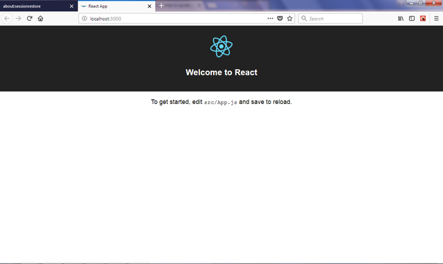 Create React App default screen