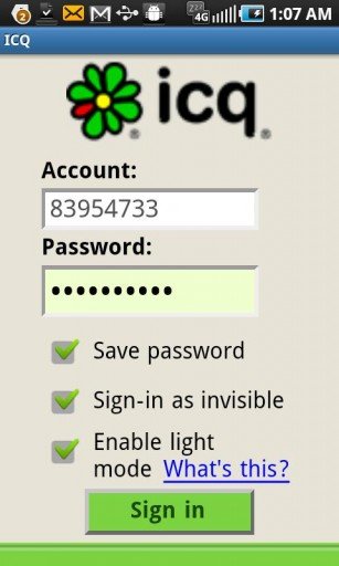 ICQ Chat-page