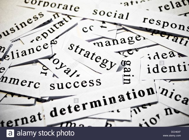 determination-concept-of-cut-out-words-related-with-business-activity-DCH6XF.jpg