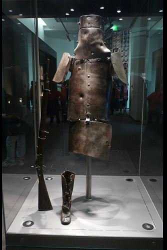 original ned kelly armour in melbourne museum.JPG