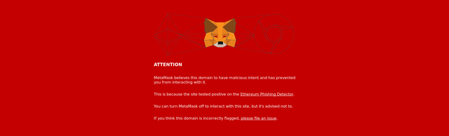 MetaMask raising attention about etherzero.org website