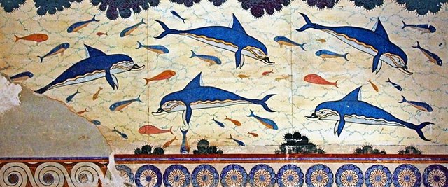 Dolphins - decorative frieze at the palace of Knossos.jpg
