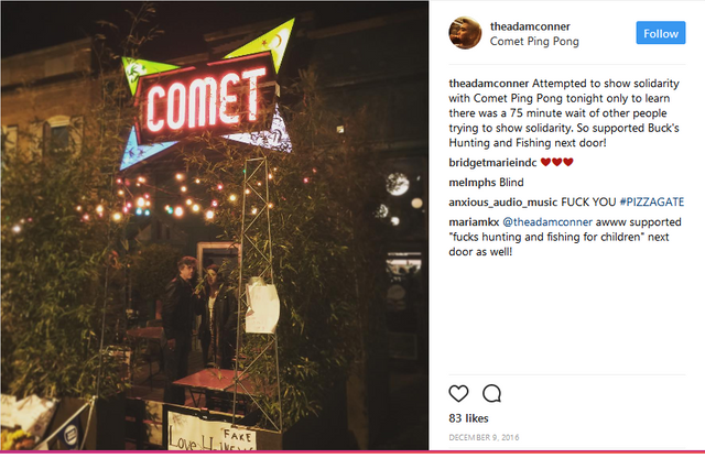 Adam Conner on Instagram  “Attempted to show solidarity with Comet Ping Pong tonight only to learn there was a 75 minute wait of other people trying to show…”.png