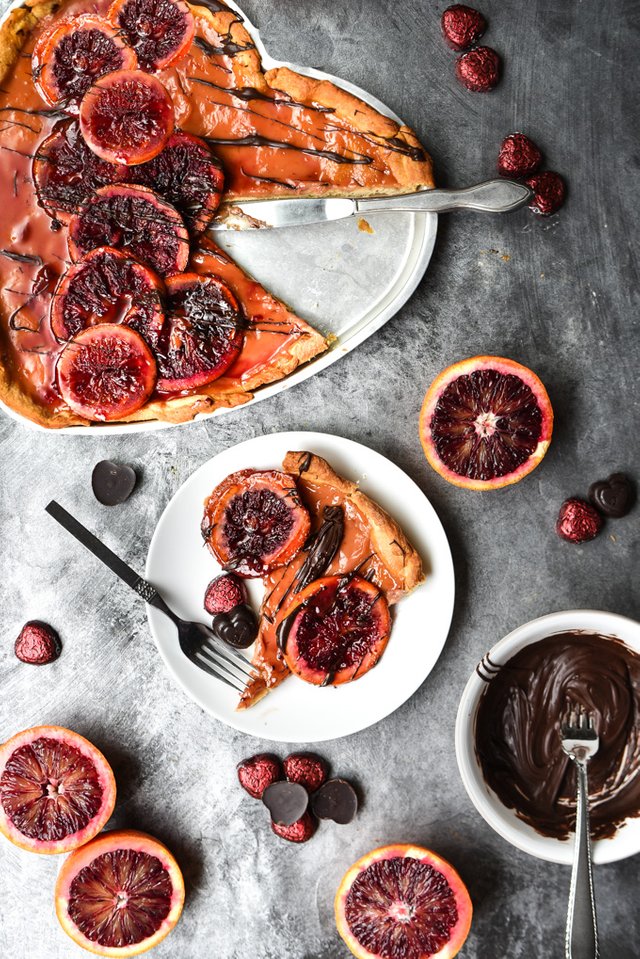 Easy Chocolate Drizzled Blood Orange Cream Tart ().jpg