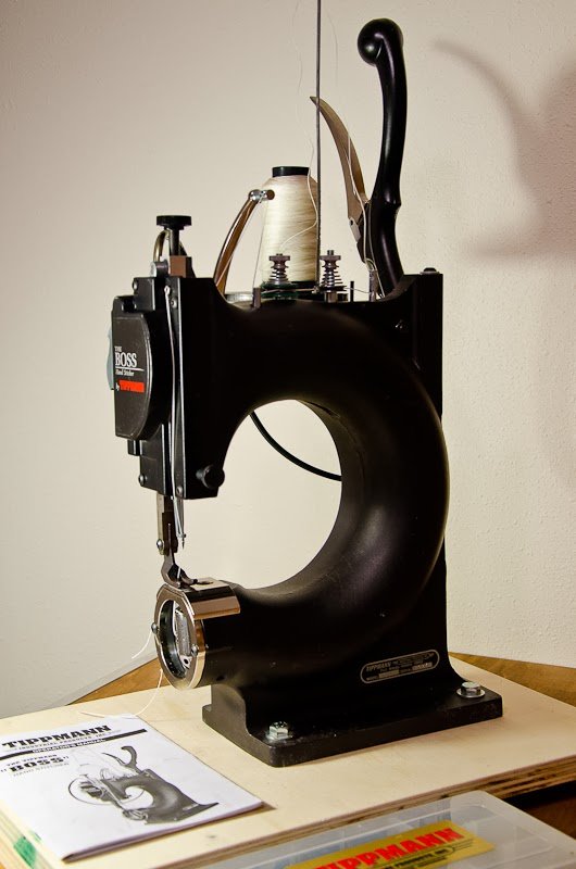 One of my 2 Leather sewing machines. Singer 2012 and a Tippman Boss