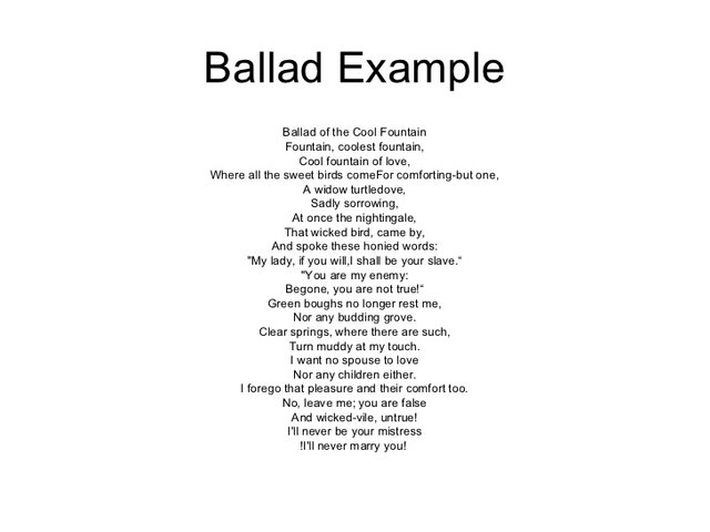 Ballad Poems Examples For Students Sitedoct