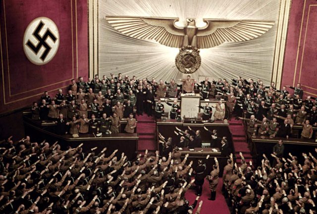 Adolf Hitler makes keynote address at Reichstag session, Kroll Opera House, Berlin, 1939..jpg