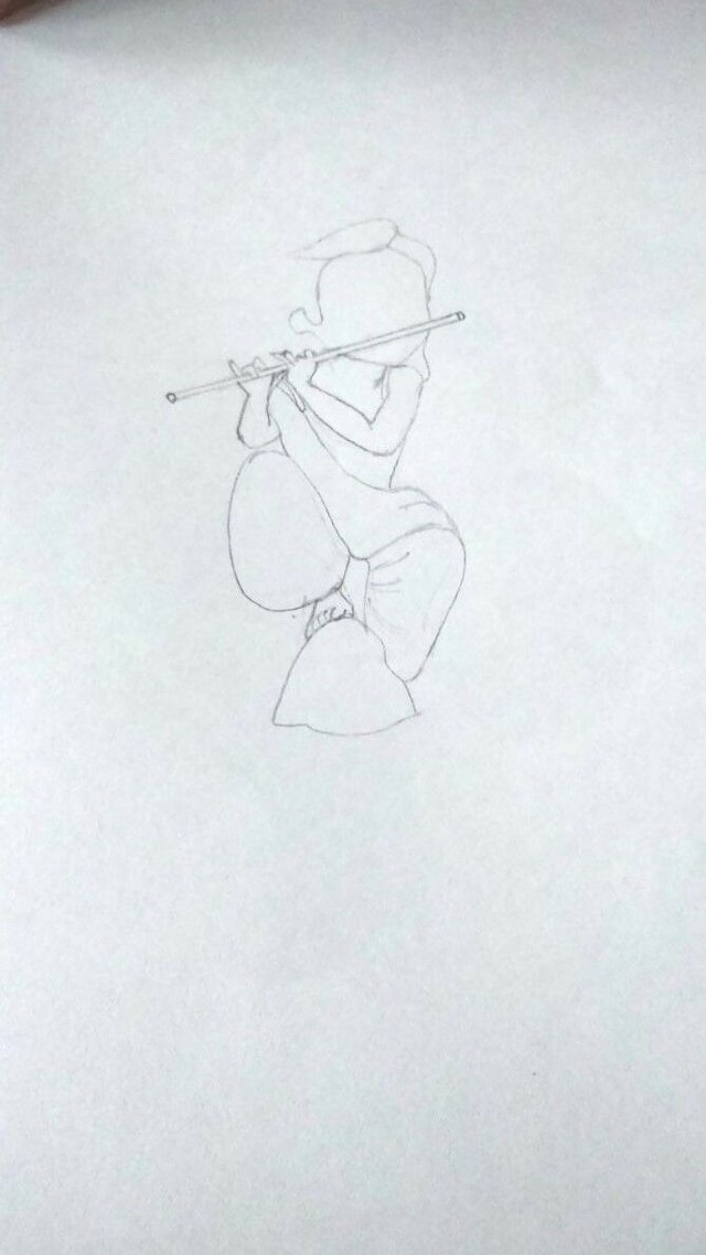  Pencil Krishna Cartoon Drawing 