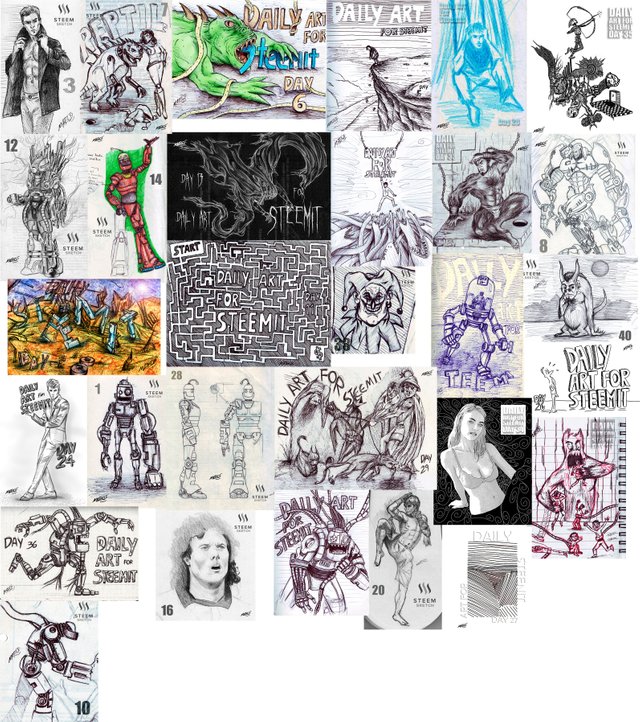 Summary of sketches. Robots, art and weird thoughts_Post 14_All.jpg