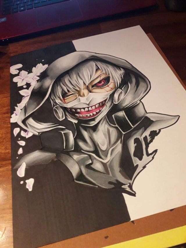 Painting Ken Kaneki From Tokyo Ghoul Steemit