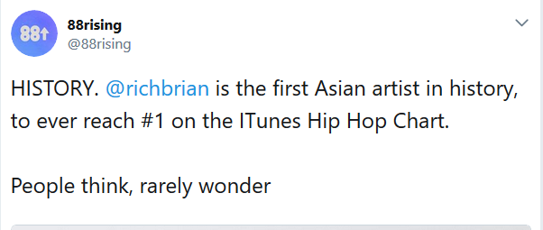 Rich Brian First Asian Artist To Hit 1 On Itunes Hip Hop Chart Steemit