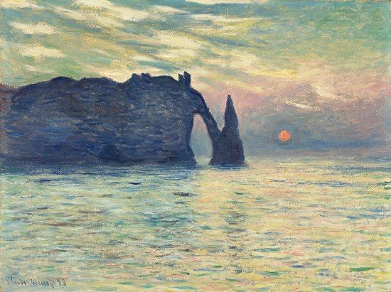 Claude Monet, The Cliff, +ëtretat, Sunset, 1883.jpg