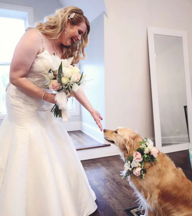 Bride Includes Her Adorable Dog as Flower Girl in Wedding She's 'Part