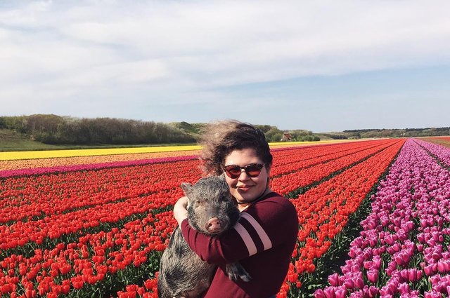 Me and Pablo at a Tulips Field