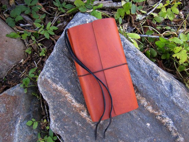 Chunky Oiltan Wrap Standard midori style travelers notebook journal Saddle Tan 1a.jpg