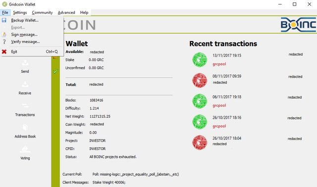 17Gridcoin wallet Overview + File redacted.png