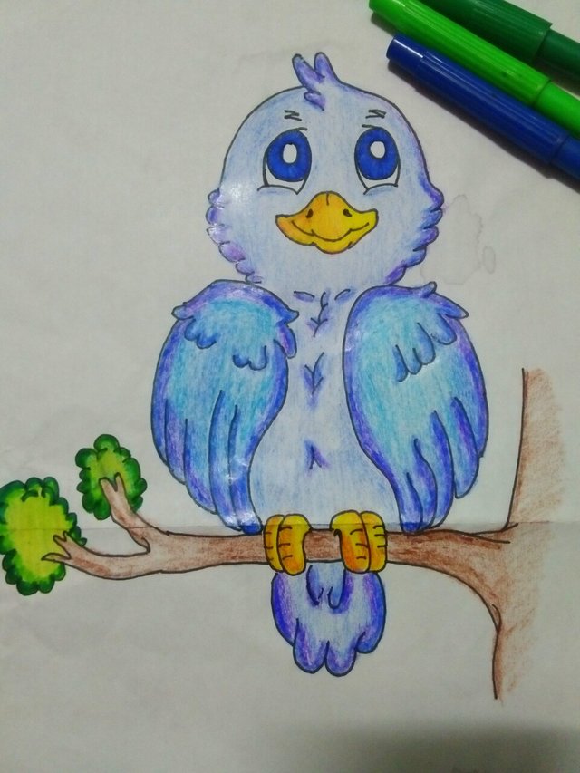 blue bird drawing for kids