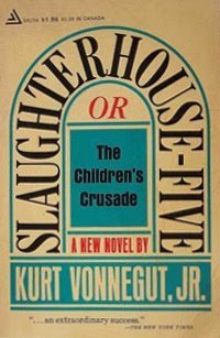 Slautherhouse-Five by Kurt Vonnegut book cover. If you hate men, then read his The World According to Garp...