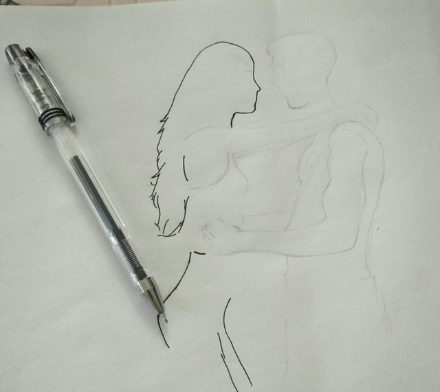 DRAWING: TWO LOVERS UNDER THE SUNSET — Steemit