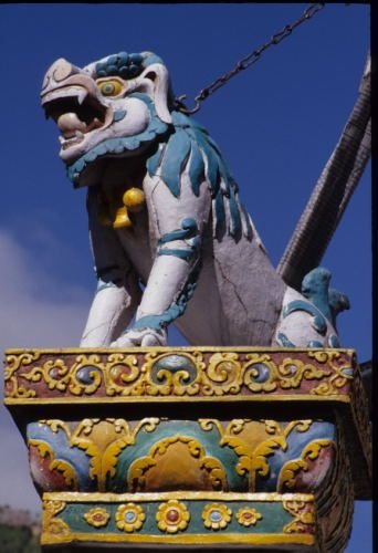 Bhutan - Thimphu - Detail on a memorial Chorten.jpg