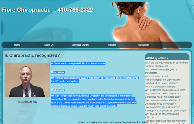 chiro website ties to clinton admin.png