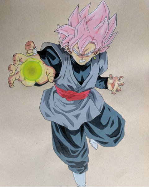 How To Draw Goku Black SUPER SAIYAN ROSE - Tutorial 