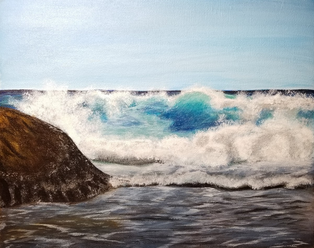 Waves on the Beach: Acrylic Painting on Canvas — Steemit