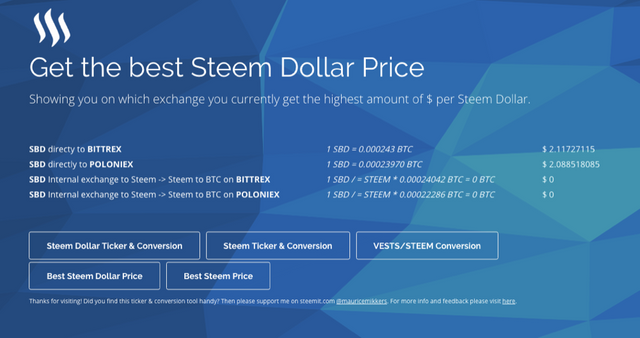 Try this Steem Dollar/Steem Ticker & Conversion Tool!