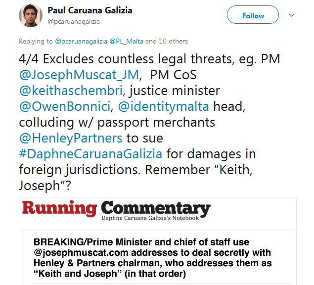 Paul Caruana Galizia on Twitter    PL_Malta  JosephMuscat_JM  KonradMizzi  ChrisCardonaMP  OSCE_RFoM  IndexCensorship  RSF_Europe  englishpen  article19org  FreedomofPress  adriandeliapn 4 4 Excludes countless legal thre.png