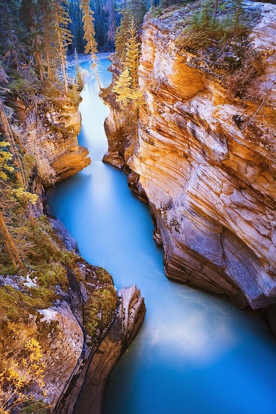 Athabasca Falls At Dusk, Jasper, Alberta, Canada.jpg