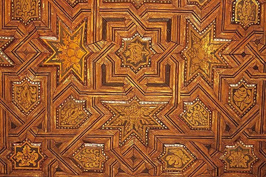 Spain - Granada - Alhambra - Marquetry at the Patio de los Leones.jpg