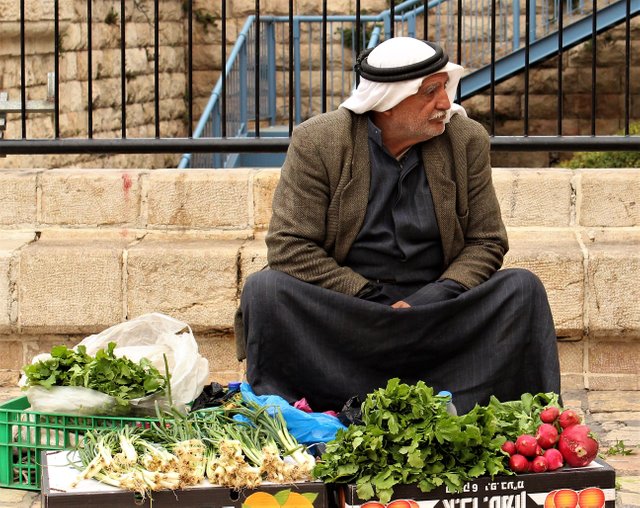 Arab vendor, Damascus Gate, Jerusalem.JPG