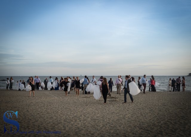 Gulf Beach wedding party and lanterns-3.jpg