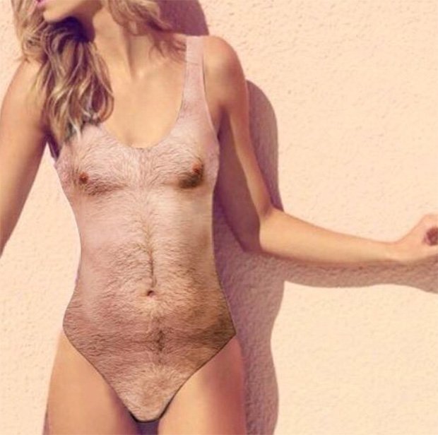 This Hairy Chest Women s Swimsuit Is