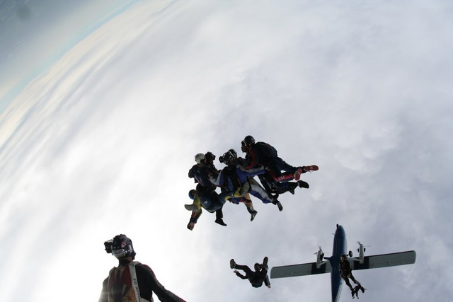 Image of Skydivers and a plane