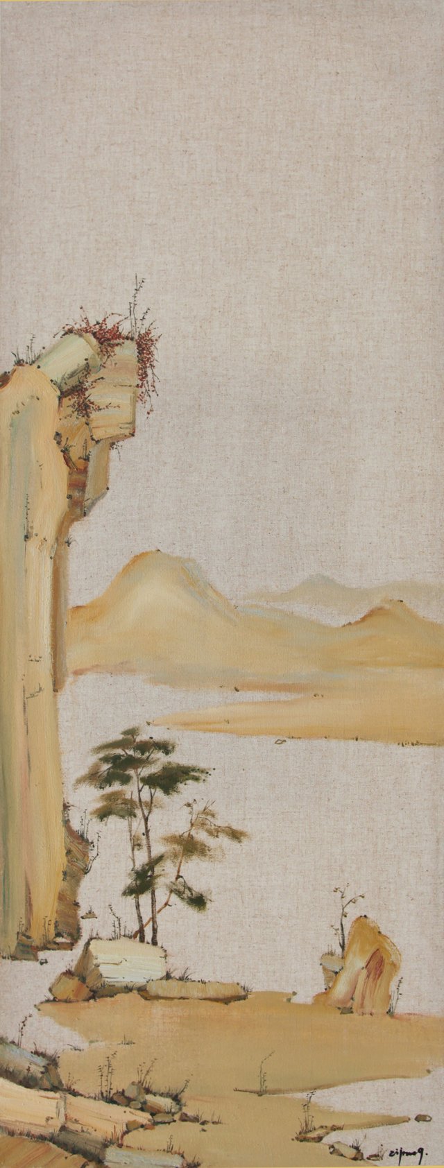 9作品名：《山石系列4》画种：油画 尺寸：45x120cm.JPG