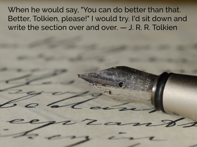 Tolkien on writing and persistence