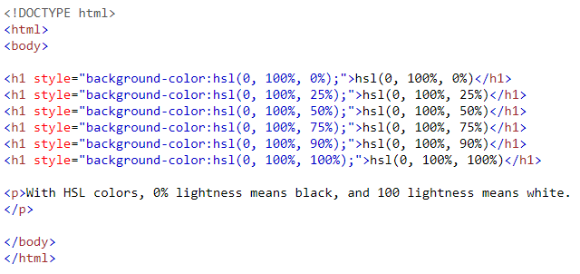 HTML Colors: \