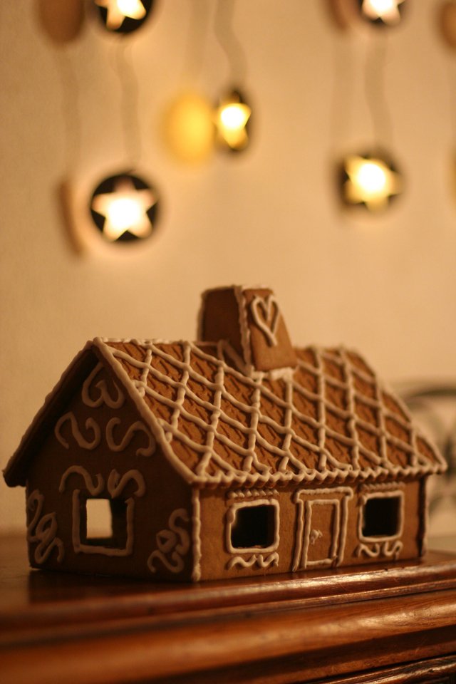 Gingerbread house with decorations