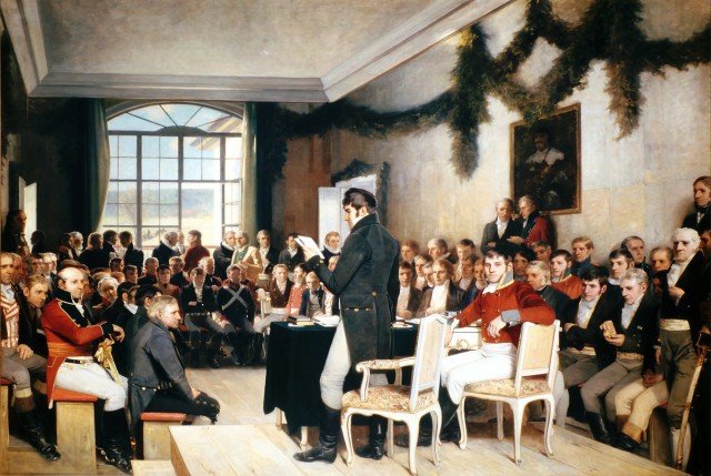 1494592082_08 The National Assembly at Eidsvoll 1814. Painted by Oscar Arnold Wergeland, 1885. The painting hangs today in Storting (1).jpg